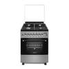 Cuisinière gaz 4 feux noir inox four intégré thumb 0