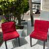 Chaise tissu rouge moderne bois solide confortable thumb 5