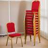 Chaise rouge métal doré rembourrée confort thumb 1