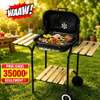 Barbecue charbon mobile avec couvercle ventilé et étagères thumb 2