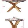 Table basse ronde bois massif et verre trempé 35-41cm thumb 1