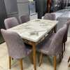 TABLE À MANGER 6PLACES EXTENSIBLE BOIS BLANC MAUVE B50 thumb 3