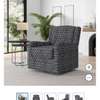 Fauteuil pivotant en tissu Easley thumb 3