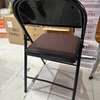 Chaise pliante noire rembourrée métal solide thumb 1