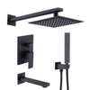 Ensemble douche pluie noir mat carré + douchette main thumb 11