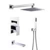 Ensemble douche pluie noir mat carré + douchette main thumb 12