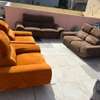 Canapés 7 places design orange et marron moderne thumb 1