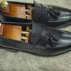 Mocassins cuir noir pompons style classique thumb 1