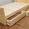 Lit en bois massif double avec tiroirs de rangement thumb 0