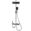 Ensemble douche pluie noir mat carré + douchette main thumb 3