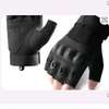Gants moto demi-doigts cuir noir renforcés thumb 0