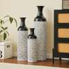 Ensemble 3 vases décoratifs or blanc design moderne thumb 6