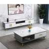 Ensemble meuble TV et table basse noir et blanc moderne thumb 0