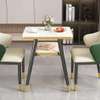 Ensemble table carrée + 2 chaises vert crème doré thumb 0