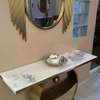 Console design marbre blanc et métal doré 120 cm thumb 1