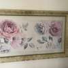 Tableau floral vintage cadre bois doré 60x30 cm thumb 0