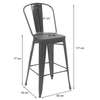 Tabouret de bar haut siège en bois thumb 3