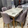 TABLE A MANGER 6PLACES EXTENSIBLE BOIS BLANC MAUVE B50 thumb 4