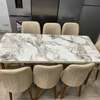 TABLE À MANGER 8PLACES 180X80 BOIS BLANC BEIGE C1 thumb 1