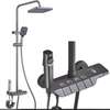 Ensemble douche pluie noir mat carré + douchette main thumb 4