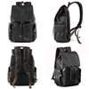 Sac à dos cuir multifonction Unisex noire thumb 0