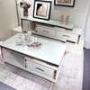 Ensemble Meuble TV et table basse effet marbre blanc thumb 1