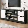 Meuble TV moderne 140 cm noir et blanc design épuré thumb 1