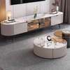 TABLE TELEVISEUR BLANC MARBRE + TABLE BASSE thumb 1