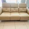 Canapé relax 3 places cuir beige électrique thumb 1