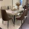 Ensemble table marbre + 6 chaises matelassées 2024 thumb 1