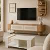 TABLE TELEVISEUR TV207 BEIGE + TABLE BASSE TVB051 thumb 1