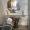 Console murale marbre avec miroir rond design thumb 0