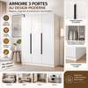 Armoire 3 portes blanche avec espaces de rangement thumb 1