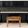 Piano droit noir brillant avec banc thumb 0