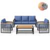 SALON DE JARDIN 7PLACES EN METAL BLEU QYZMOT017BUC thumb 1