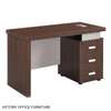 Table de Bureau bois 3 tiroirs finition sombre thumb 0