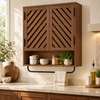 ARMOIRE DE RANGEMENT MURAL MARRON ET BLANC thumb 8