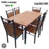 Ensemble salle à manger 7 pcs métal bois 1,50m thumb 0