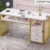 Table  GM en bois marbré pied en fer avec tiroir thumb 2