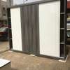 Armoire 4 portes béton gris avec miroir intégré thumb 4