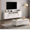 Ensemble Meuble TV 160cm et Table Basse Blanc & Doré thumb 0