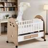 Lit bébé évolutif bois marron blanc avec moustiquaire thumb 3