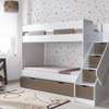 Lit superposé enfant blanc avec rangements intégrés thumb 5