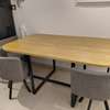 Table à manger bois clair 4 chaises gris clair thumb 0