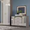 CHAMBRE A COUCHER 6BATTANTS 5PIECES GRIS BLANC MC627H thumb 4