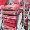 Chaise banquet rouge rembourrée dossier arrondi thumb 10