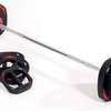 Barre musculation ajustable acier noir rouge 20kg thumb 1