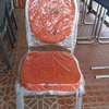 Chaise banquet rouge rembourrée dossier arrondi thumb 8