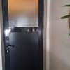 Porte intérieure noire alu vitre sablée standard thumb 1
