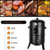 Fumoir barbecue vertical acier noir avec thermomètre thumb 5
